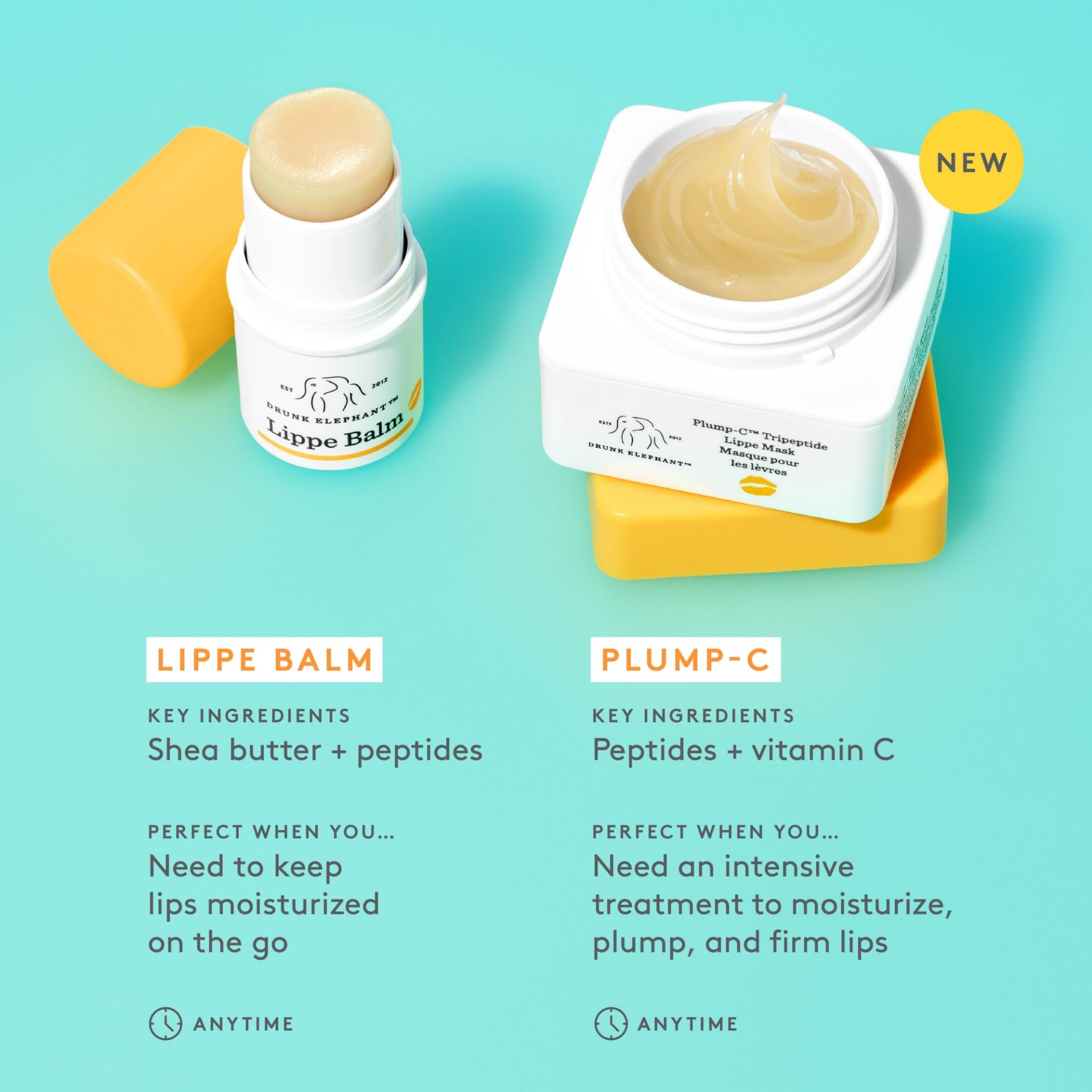 Night-use image of Drunk Elephant Lippe Mask for overnight moisture