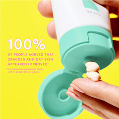 Drunk Elephant Therabu hand cream application demonstrates quick absorption and lasting moisture.