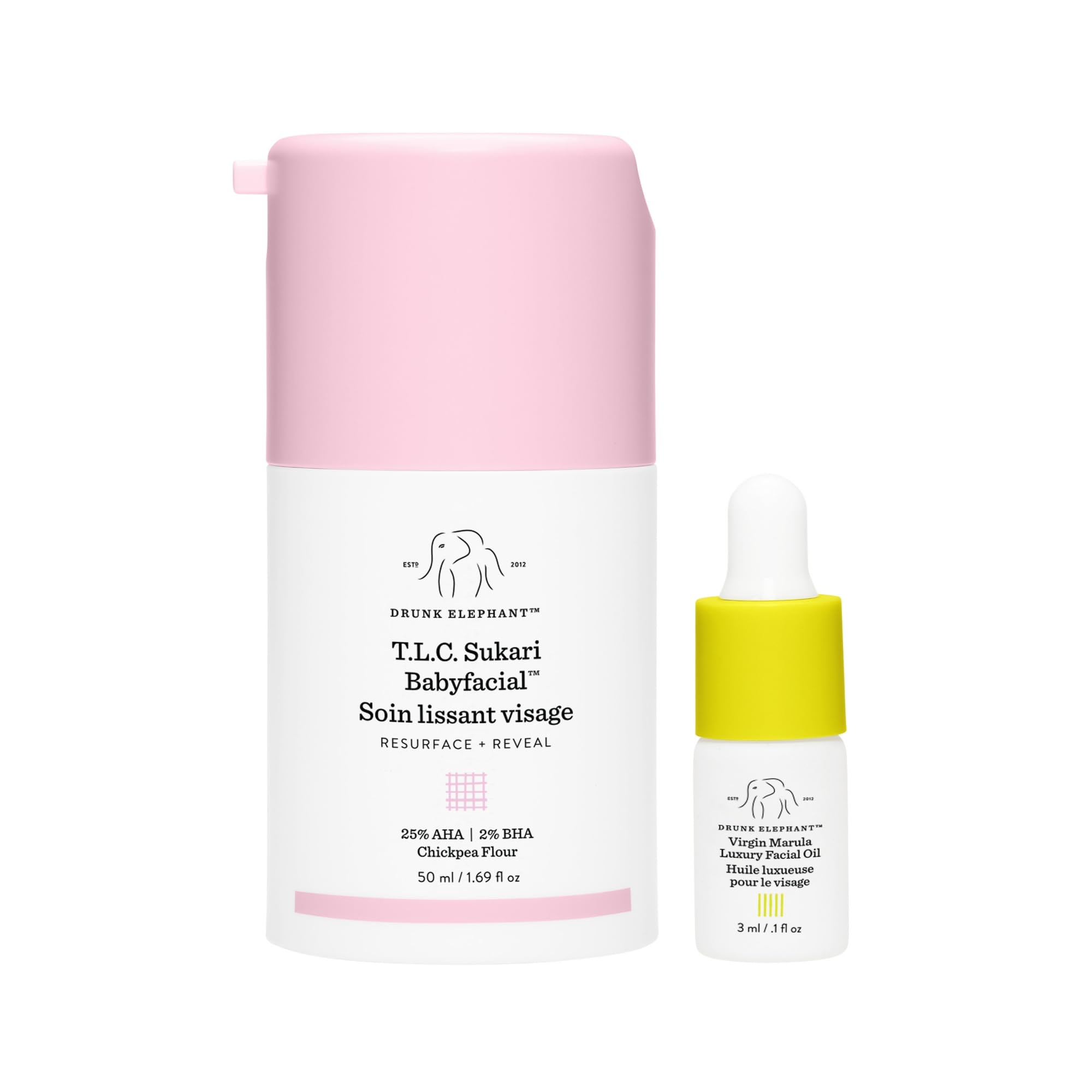Drunk Elephant T.L.C. Sukari Babyfacial pump closeup for precise exfoliation.