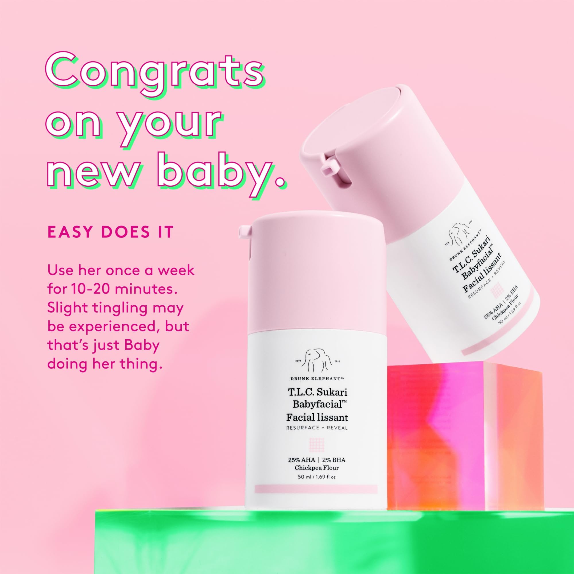 Drunk Elephant Sukari Babyfacial rinse-off moment after use.