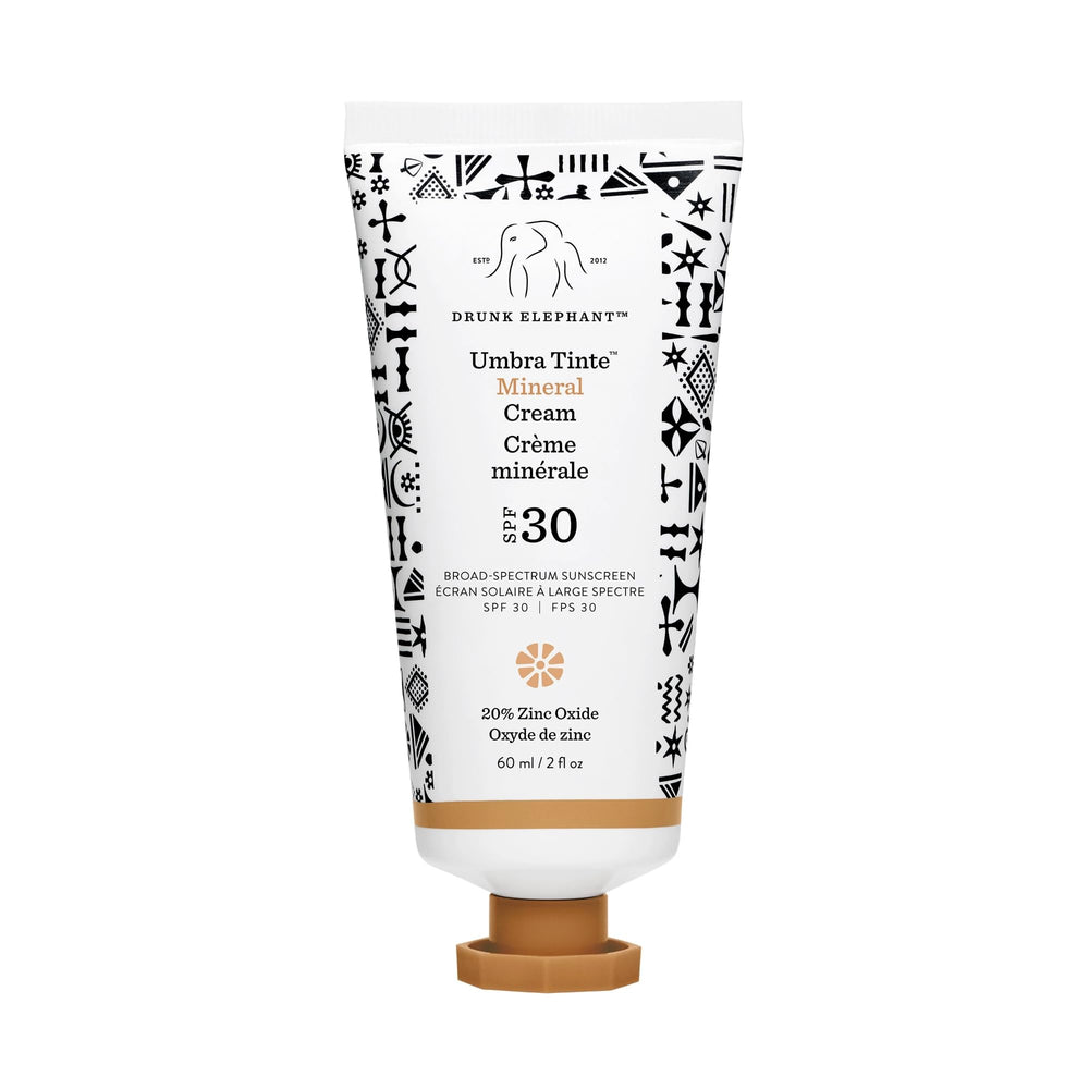 Drunk Elephant Umbra Tinte SPF 30 bottle with smooth mineral cream for daily protection