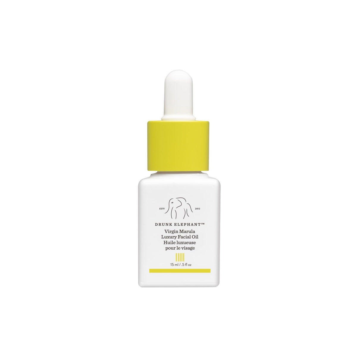 Drunk Elephant Virgin Marula Oil bottle with antioxidant-rich formula for radiant skin.