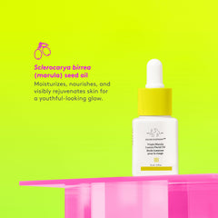 Drunk Elephant Virgin Marula Oil pump dispense demonstrates fast absorption with no greasy residue.