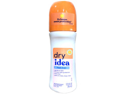 Dry Idea Fresh Linen roll-on shows dry-quick finish for residue-free wear.