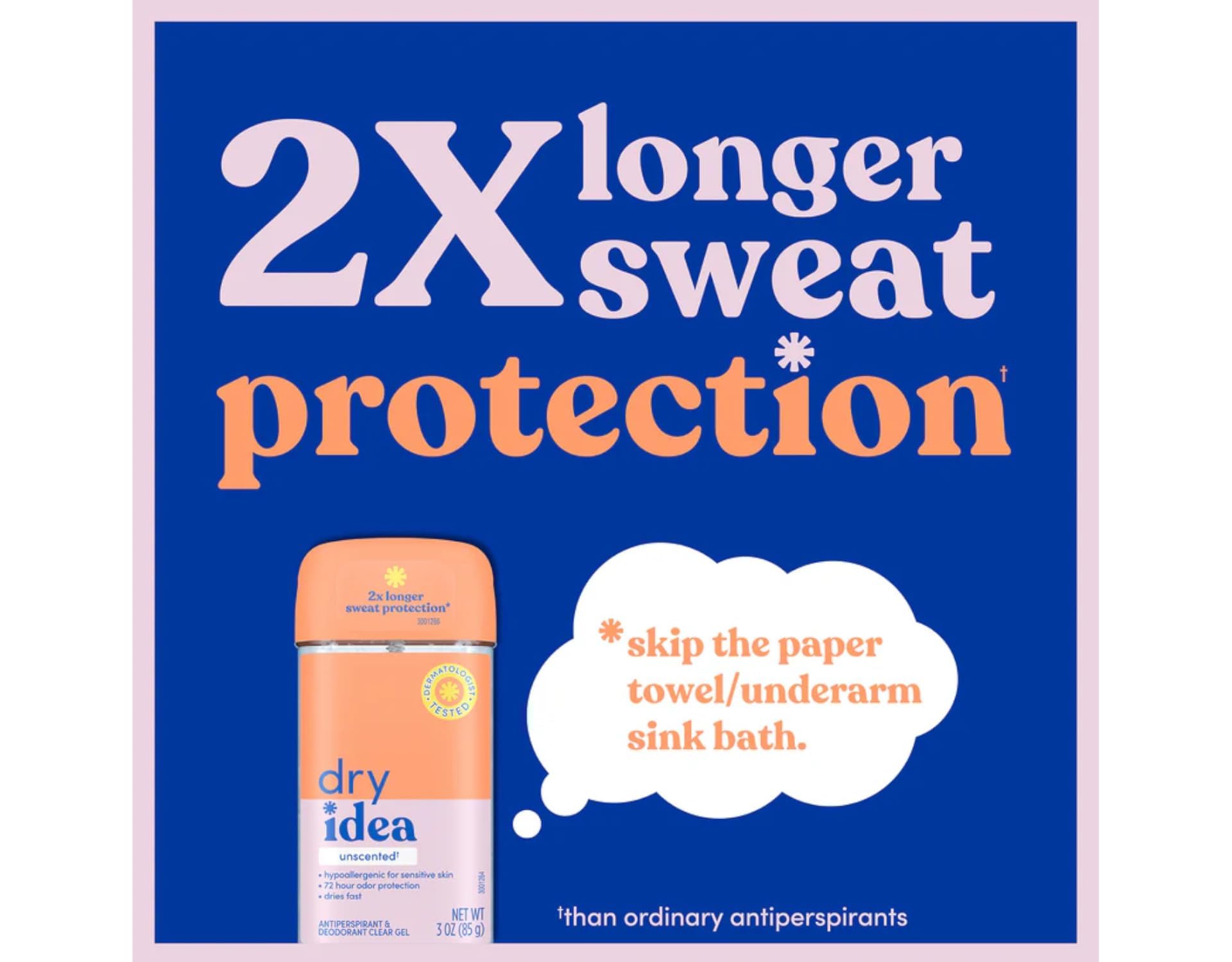 Dry Idea pack-of-4 tubes shown with protective caps for everyday use.