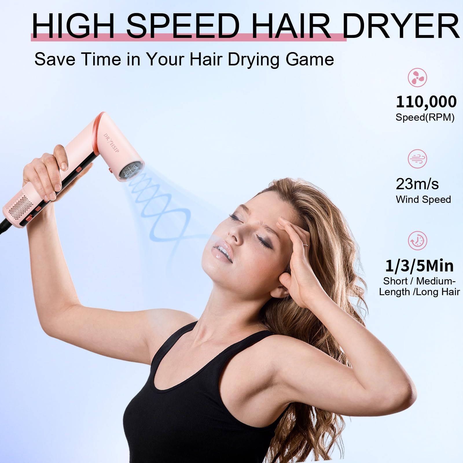 Dryhsip 110,000 RPM motor powers fast, consistent styling.