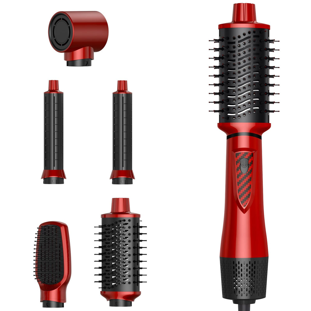 Dryhsip 5-in-1 air styler front view showing compact travel-ready design for styling on the go