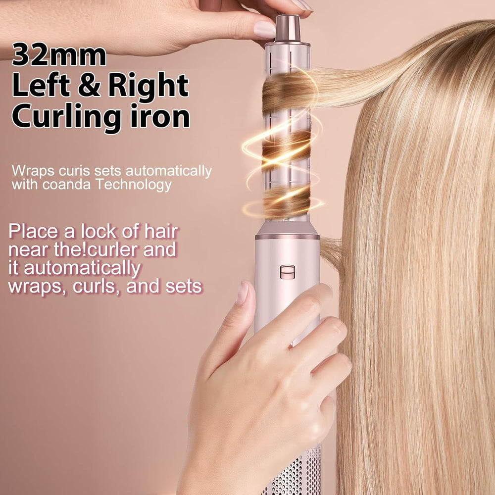 Dryhsip 5 in 1 hair styler curling wand in pink, achieve curls with control
