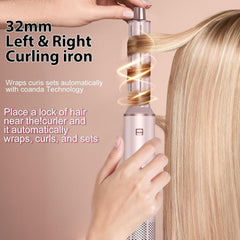Dryhsip 5 in 1 hair styler curling wand in pink, achieve curls with control