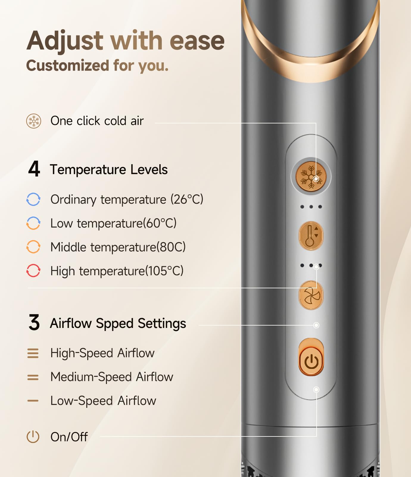 Dryhsip 8 in 1 hair styler left automatic suction wand in action for faster styling.