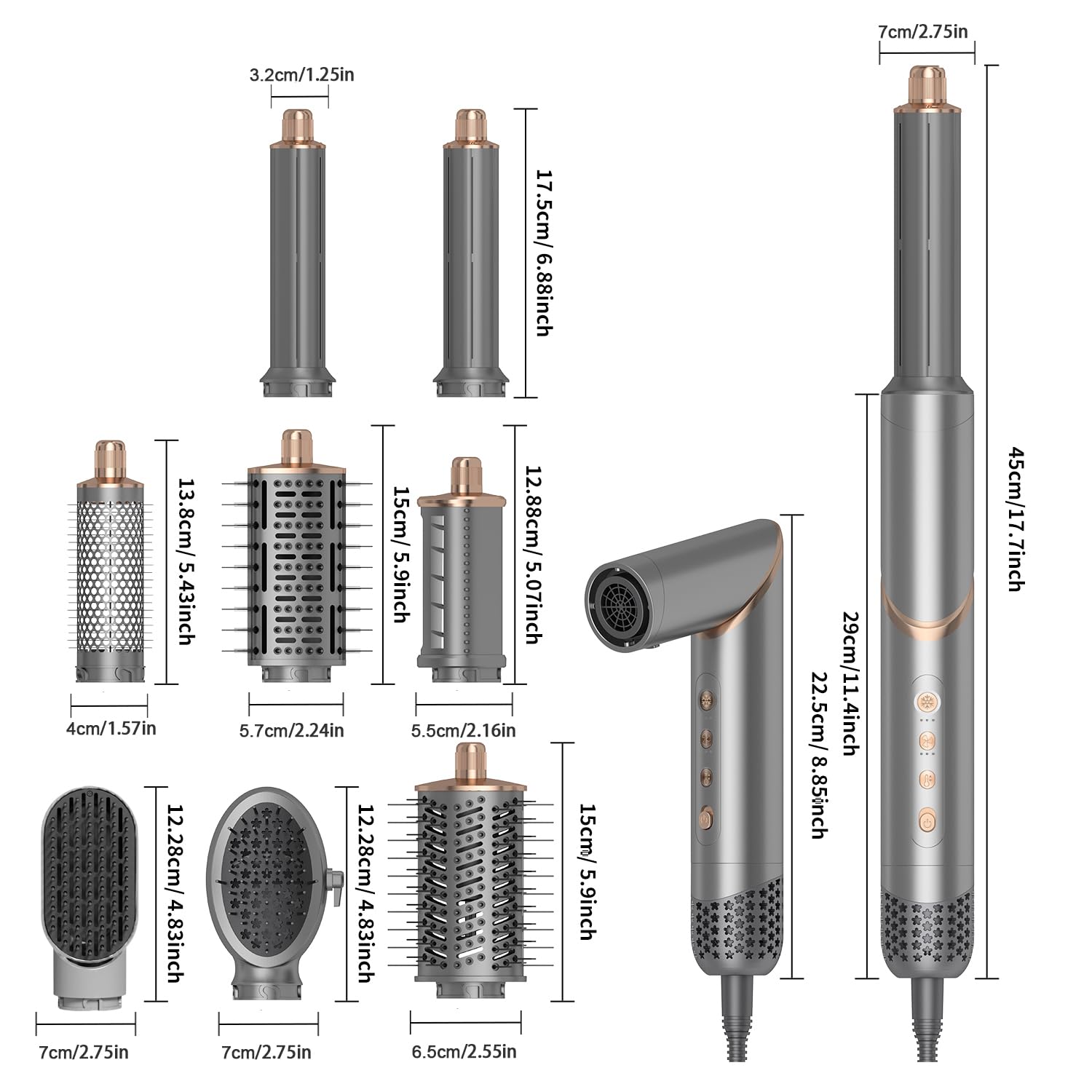 Dryhsip 8 in 1 hair styler right automatic suction wand in action for smooth results.