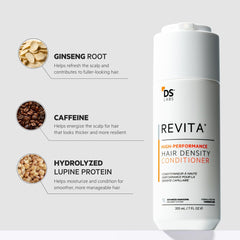 DS Laboratories Revita conditioner application massage shot shows nourishing mid-lengths to ends