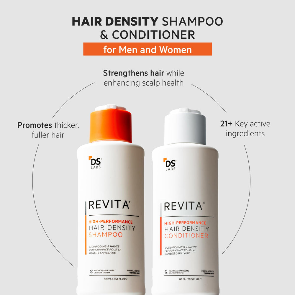DS Laboratories Revita two-step system group shot highlighting comprehensive scalp care.
