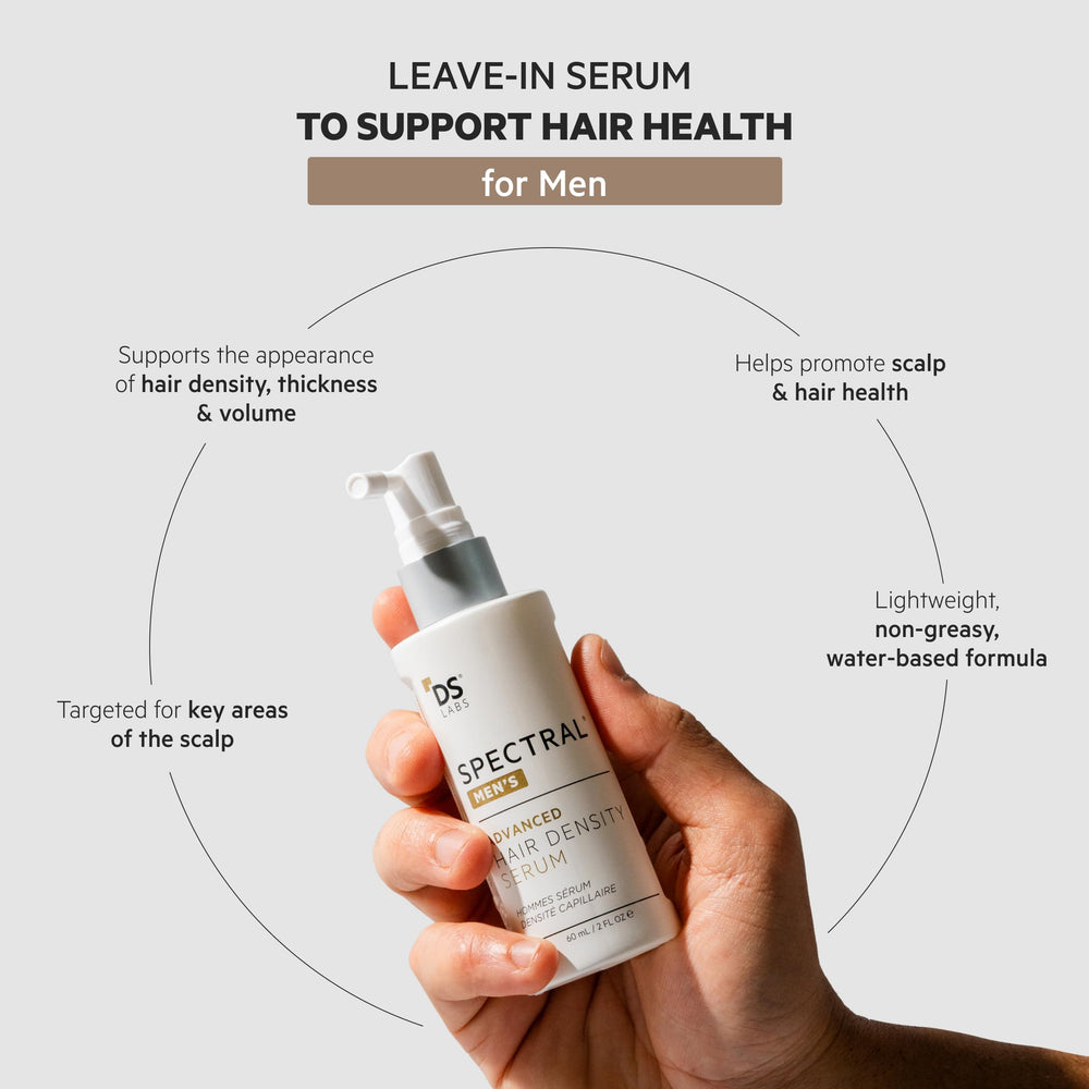Spectral Men’s Density Serum applied to scalp for fuller appearance
