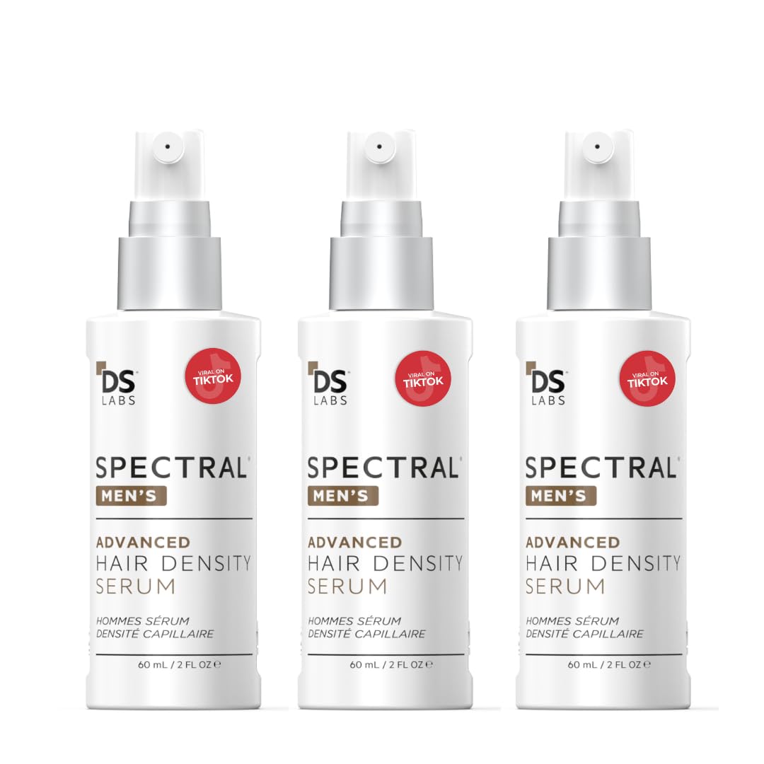 DS Laboratories Spectral Men’s Density Serum bottle shown for scalp use