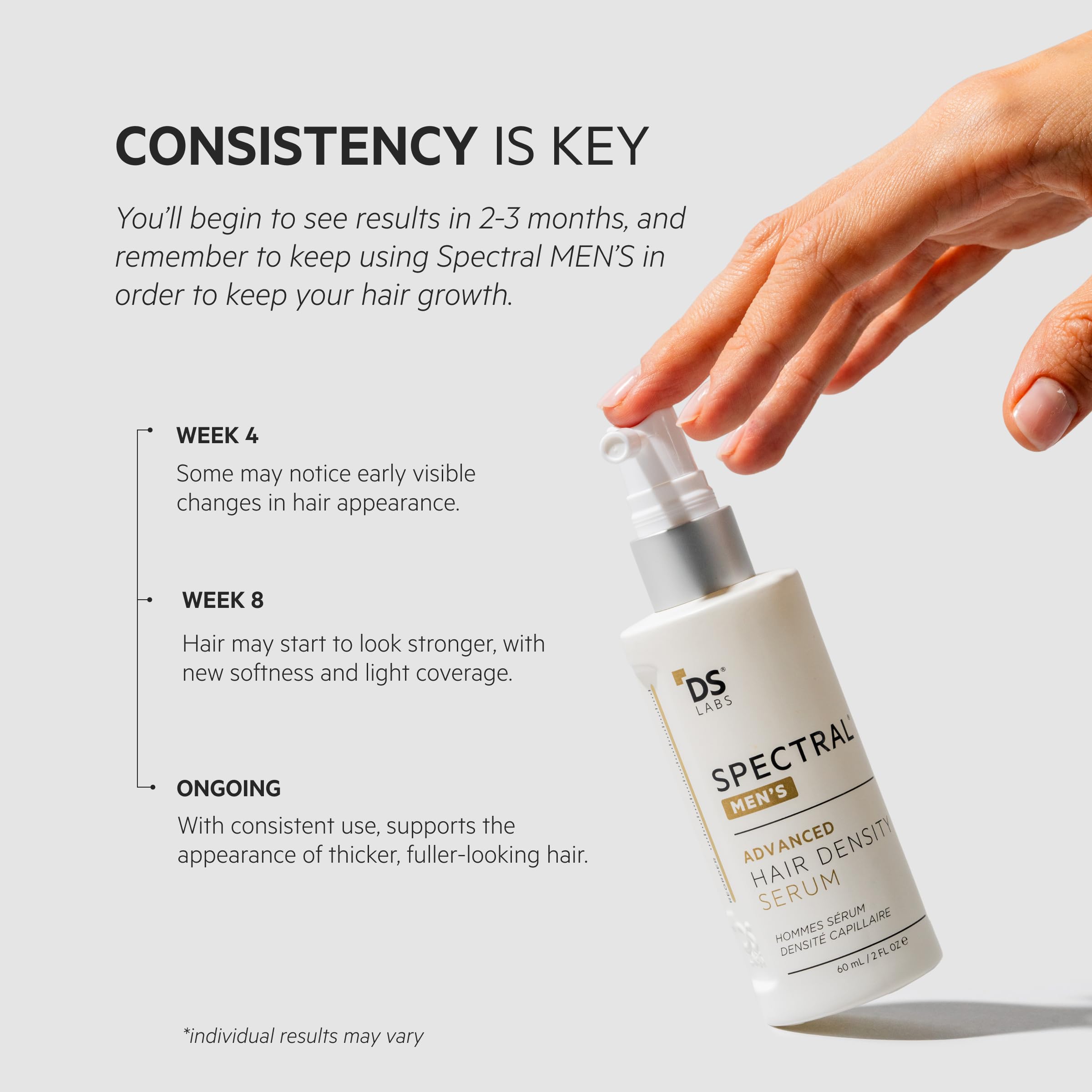 Serum applied to hairline demonstrating quick absorption