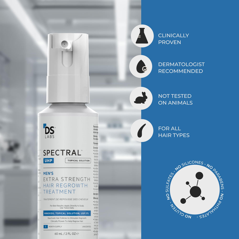 DS Laboratories Spectral.UHP bathroom routine setup for daily grooming.