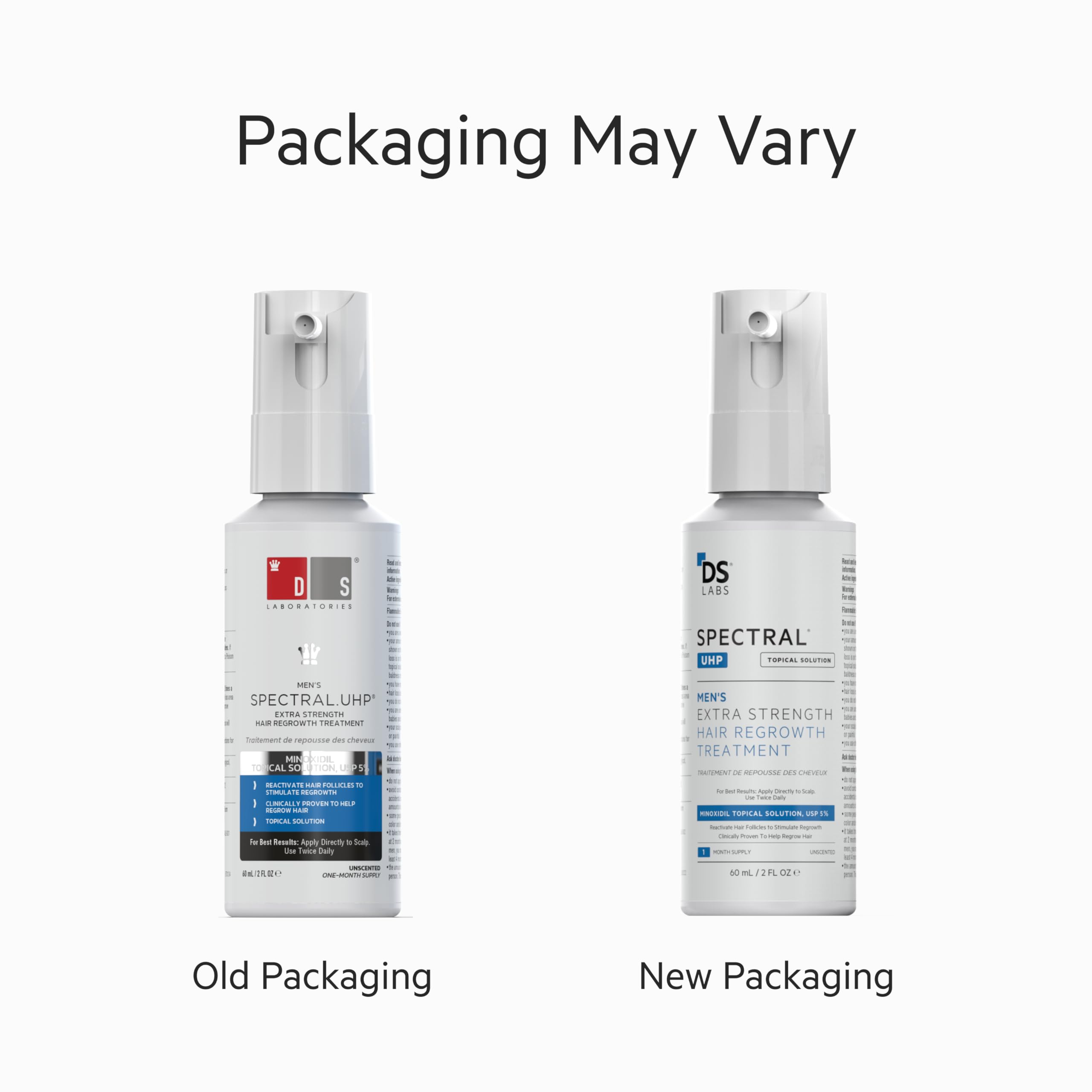 DS Laboratories Spectral.UHP spray-dispense shown for crown-area thinning treatment.