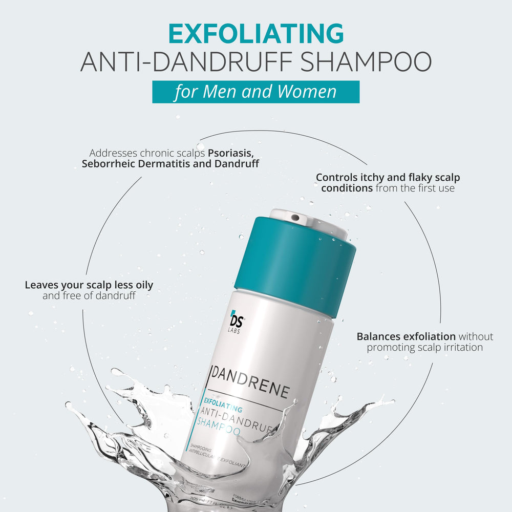 Closeup of exfoliating action on DS Labs Dandrene for scalp renewal