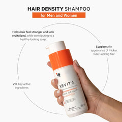 DS Laboratories Revita Shampoo bottle on sink for daily scalp refresh