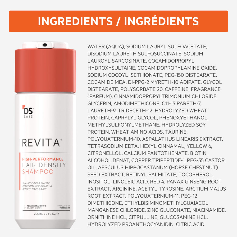 DS Laboratories Revita Shampoo packaging and travel-ready 100 mL box
