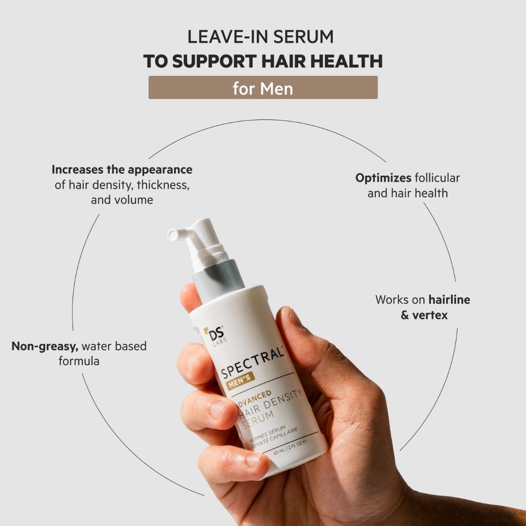 DS Laboratories Spectral Men’s Serum dispensing dropper enables controlled scalp dosing.