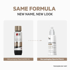 Spectral Men’s Serum packaging highlights scalp-first precision for targeted application.