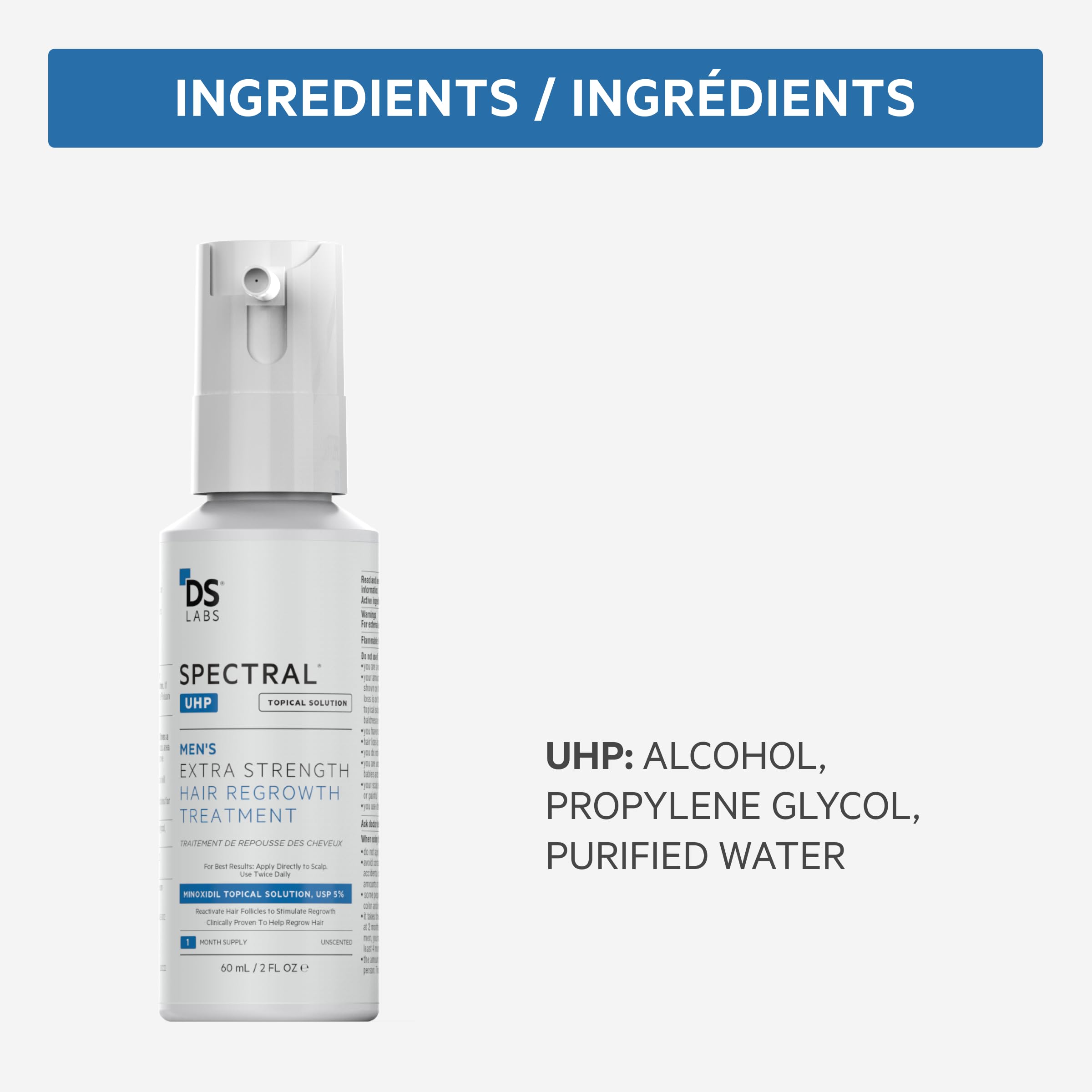 Product shelf featuring DS Labs Spectral.UHP with related haircare lineup.