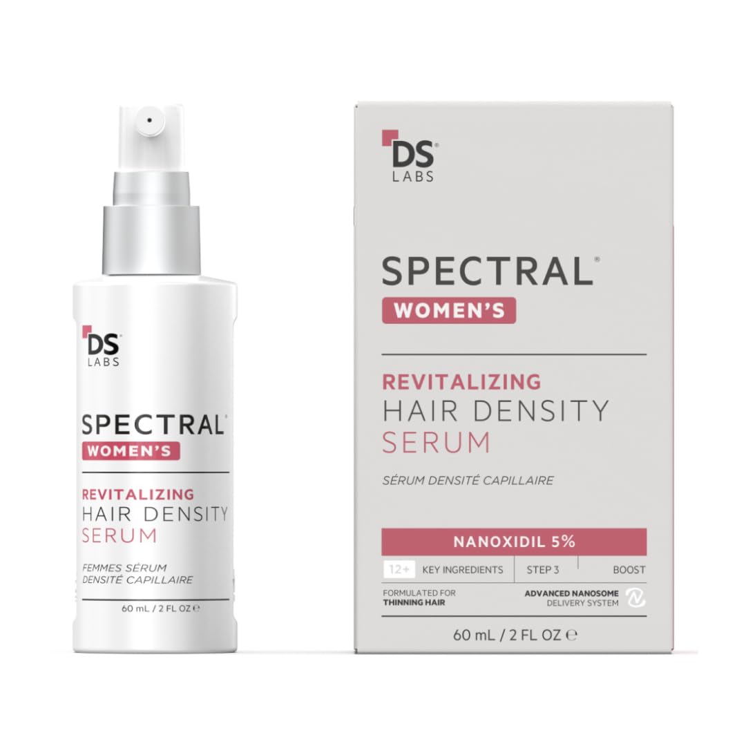 DS Laboratories Spectral Women's Hair Density Serum bottle—lightweight leave-in for fuller-looking hair.
