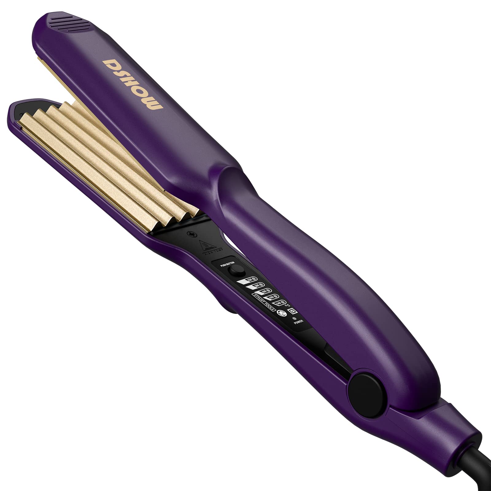 DSHOW crimping iron with titanium ceramic plates delivers sleek texture with less heat damage.