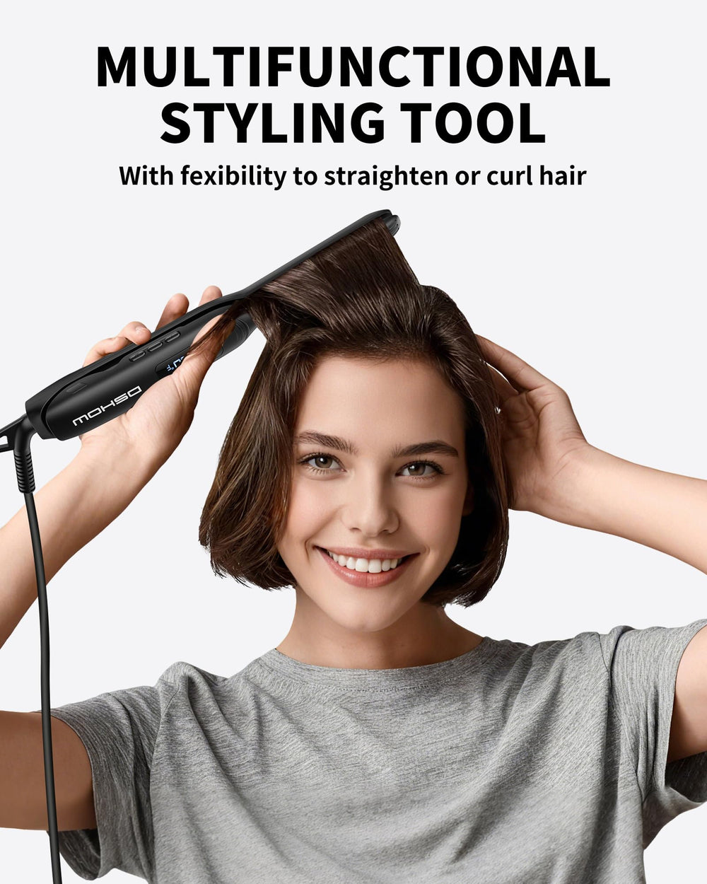 DSHOW pencil flat iron with 3/10 inch plates for precise root and edge control