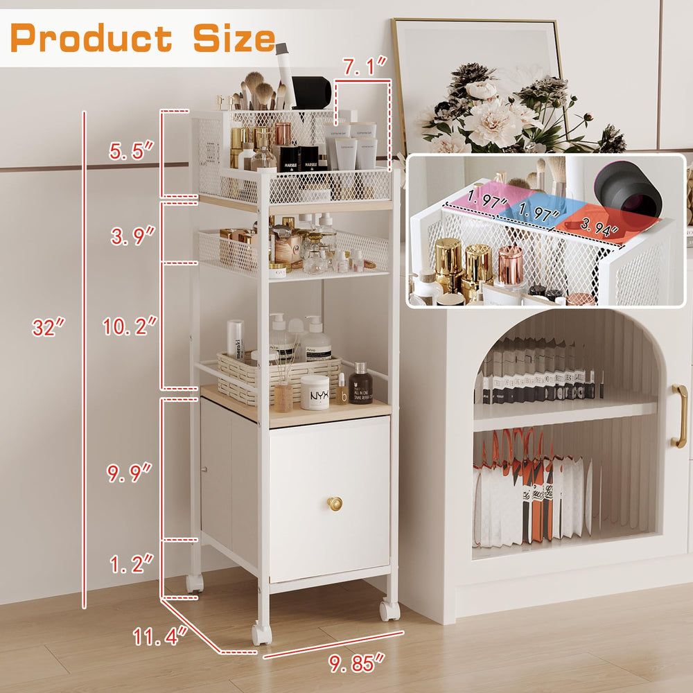Dsmadn cart with drawer storage keeps nail polish and perfumes neatly arranged