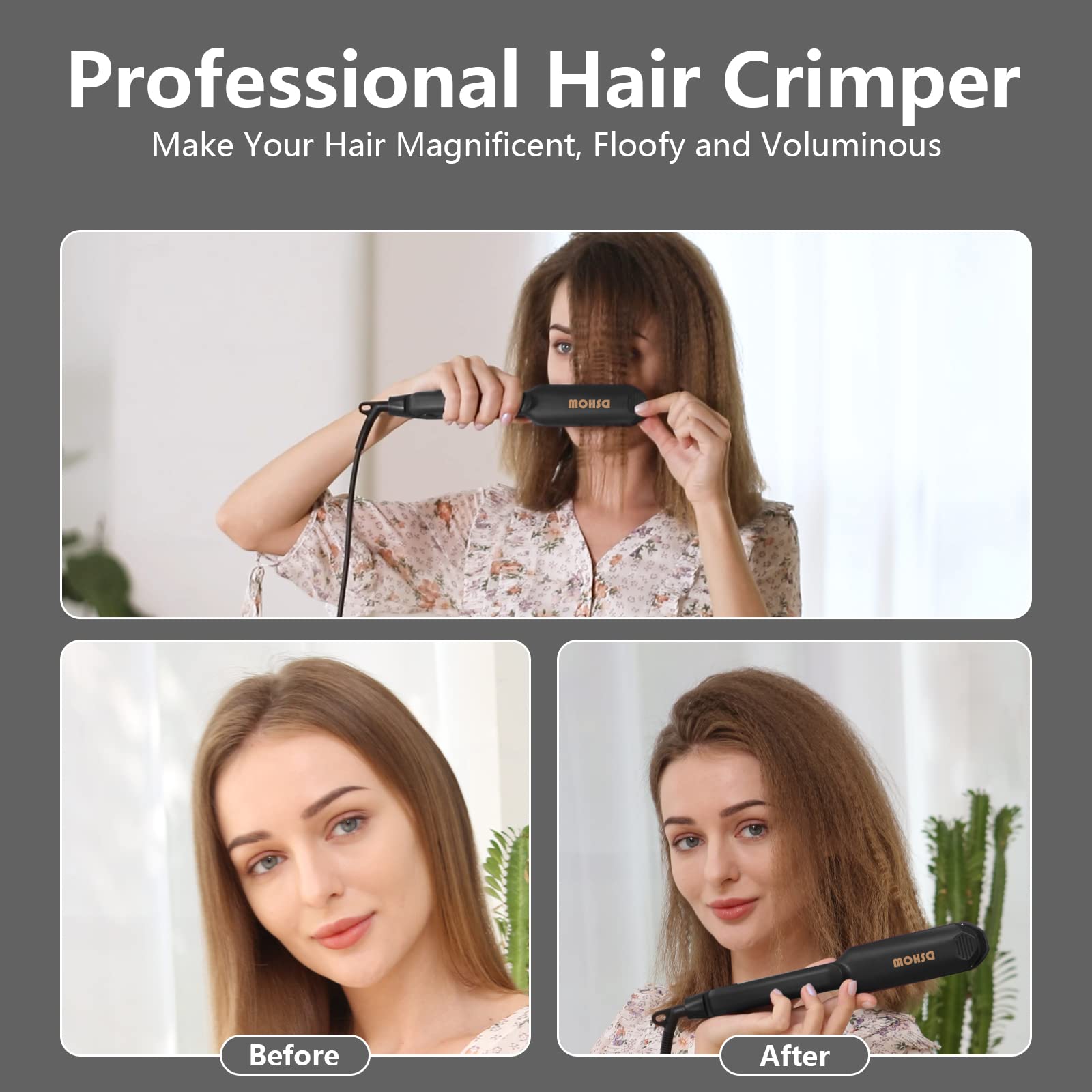 DSHOW crimping iron heats up in 30 seconds for fast styling
