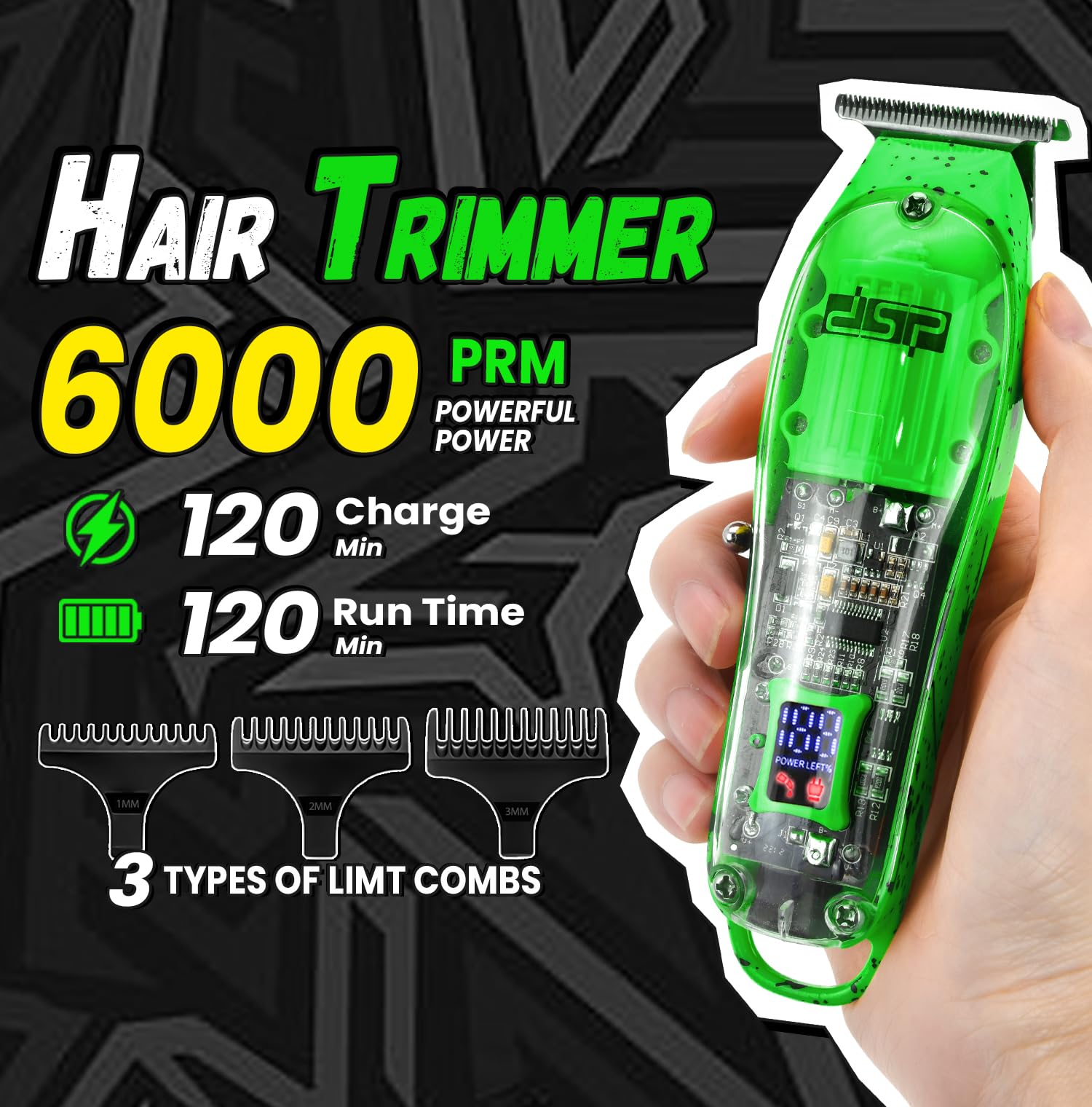 DSP barber kit includes cape and tools for at-home professional styling.