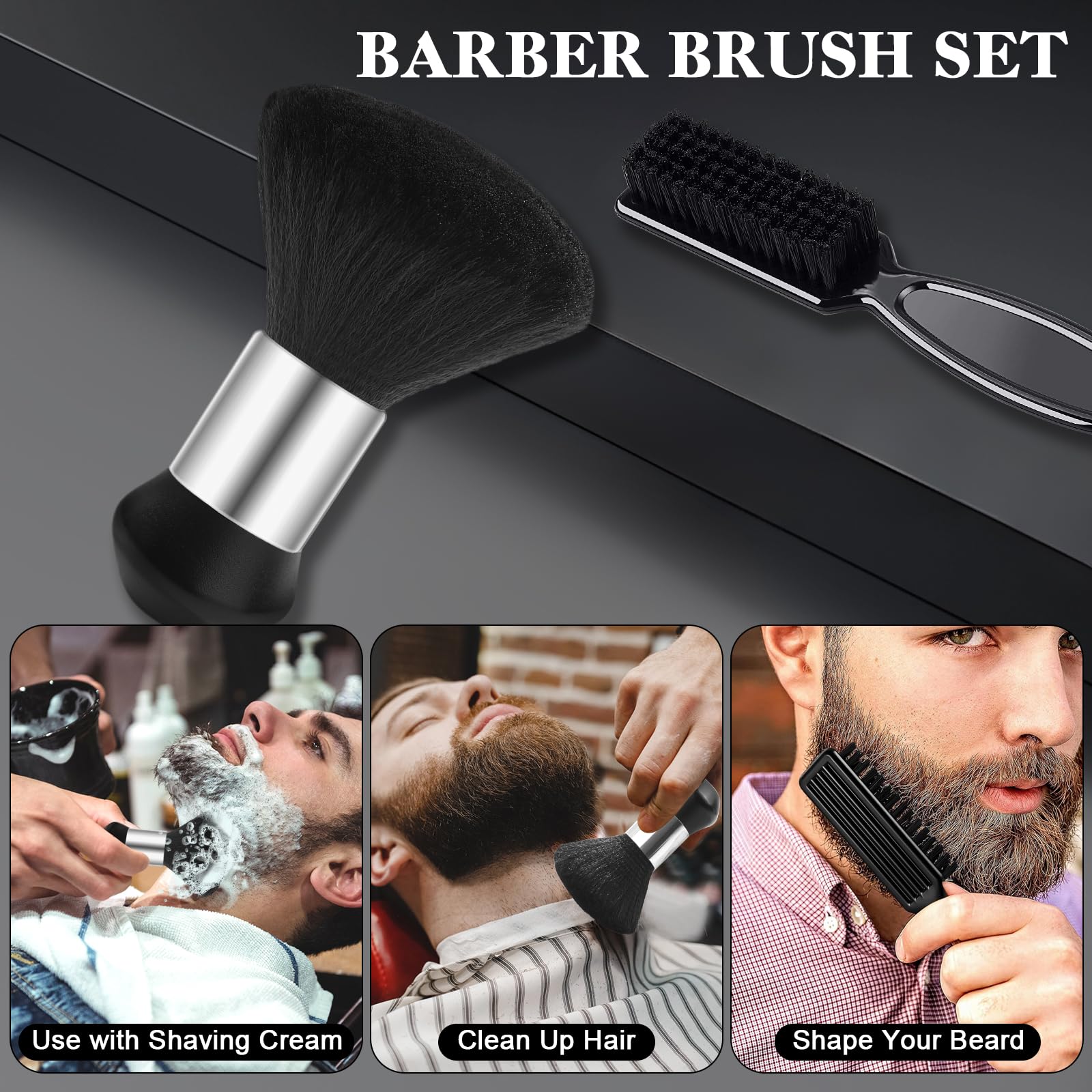 DUAIU 9Pcs Hair Comb Set neck-duster brush gently removes loose hair