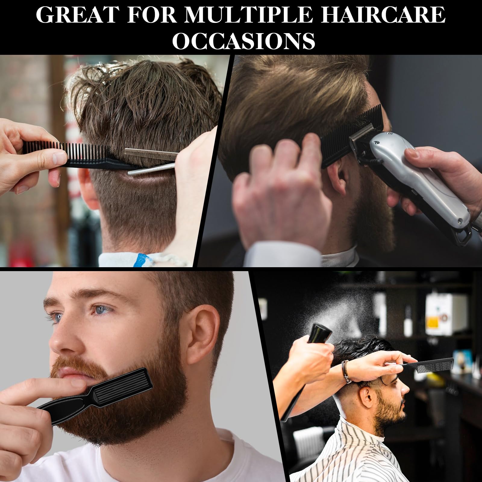 DUAIU 9Pcs Hair Comb Set texture comb adds shaping texture for modern styling versatility.