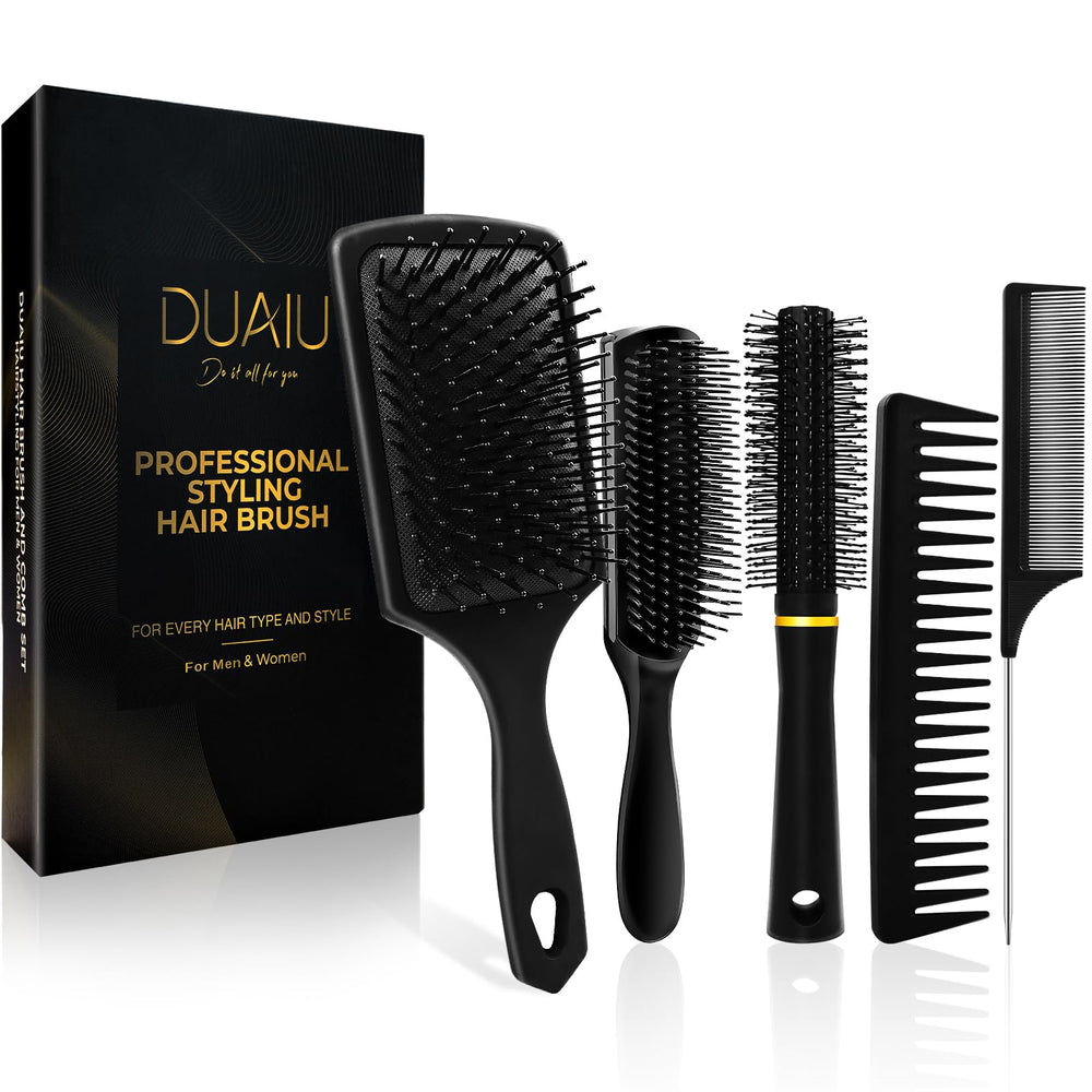 DUAIU air-cushion paddle brush detangles gently, adds shine, and reduces frizz.