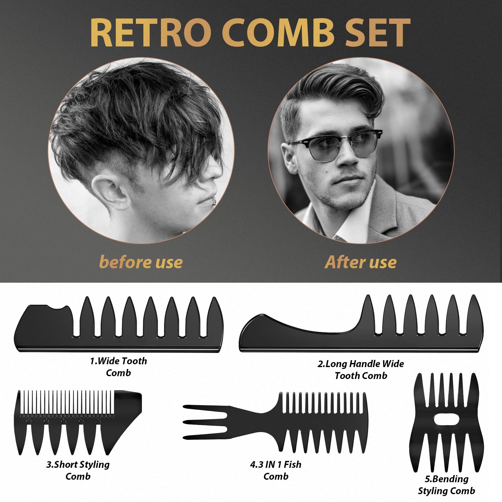 duaiu double-sided comb highlights versatile teeth for precise sectioning.