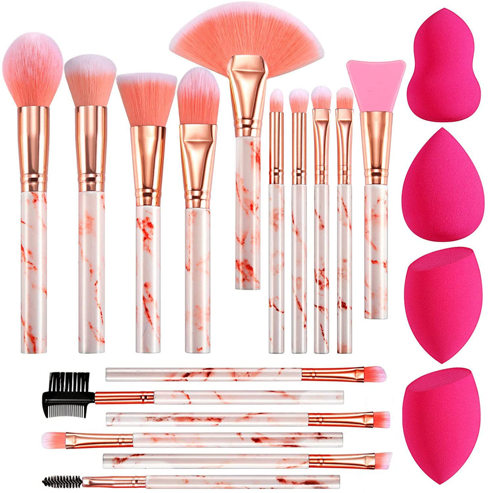 DUAIU professional makeup brushes set with marble handles for precise, buildable makeup application