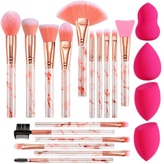 DUAIU professional makeup brushes set with marble handles for precise, buildable makeup application