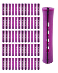 DF Dualferv purple perm rod 60pcs closeup highlights heat-free curl styling.
