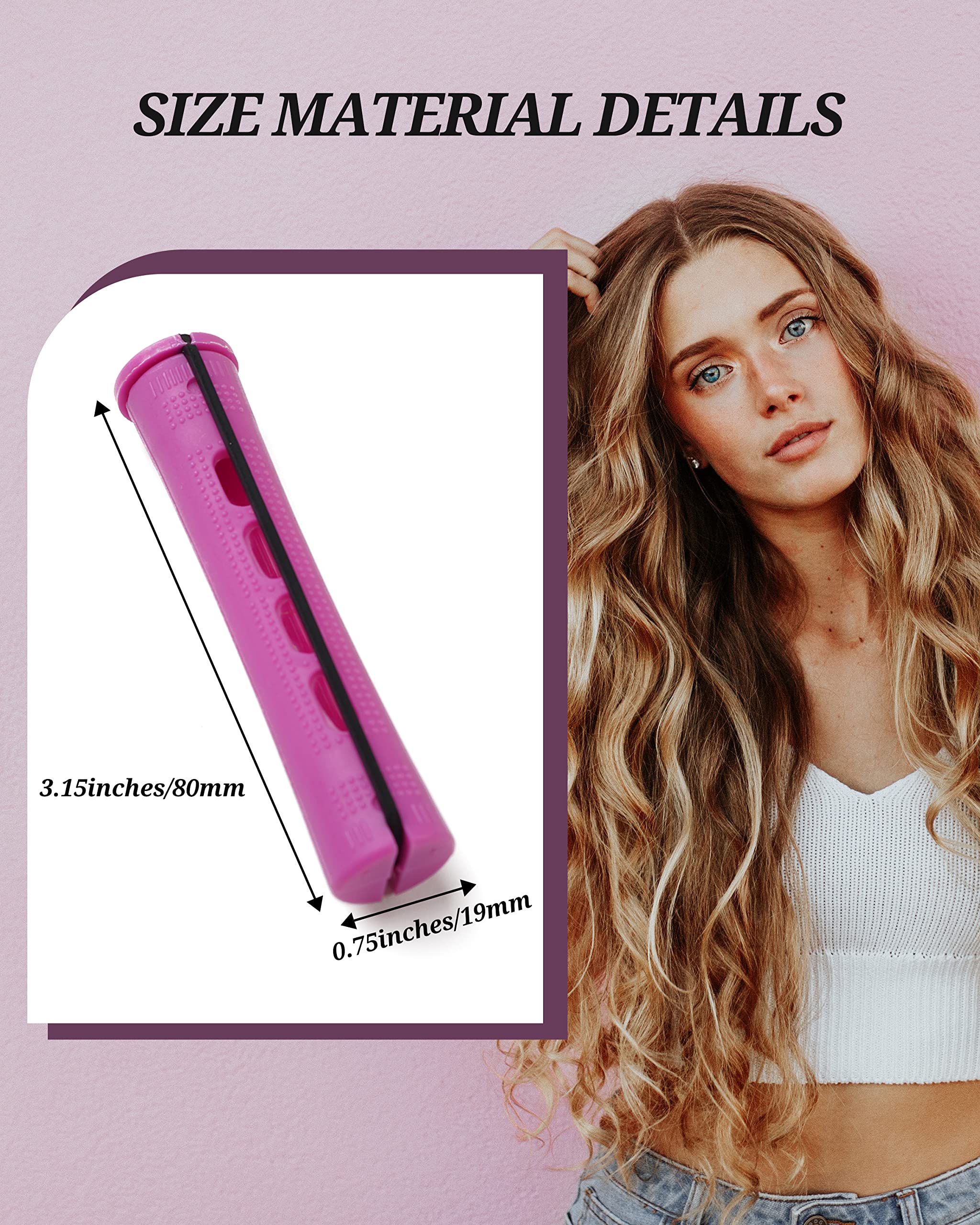DF Dualferv purple perm-rod 60pcs on hands-ready set for at-home styling.