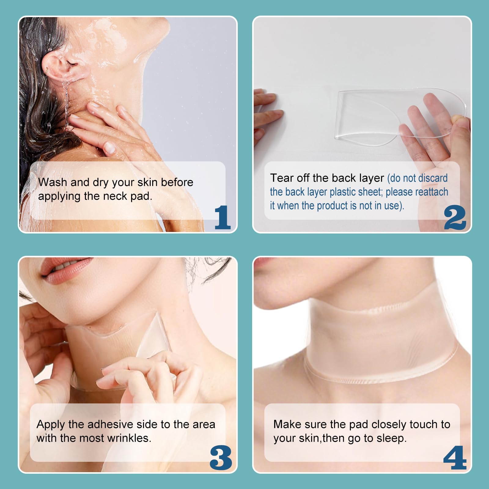 DubPirt night-use patches shown during sleep for neck care.