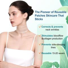DubPirt silicone neck patches application view for overnight smoothing.