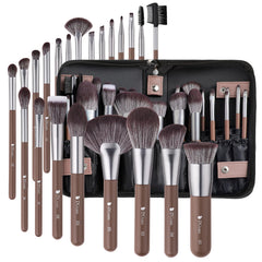 DUcare 22Pcs makeup brush set in foldable bag for travel storage.