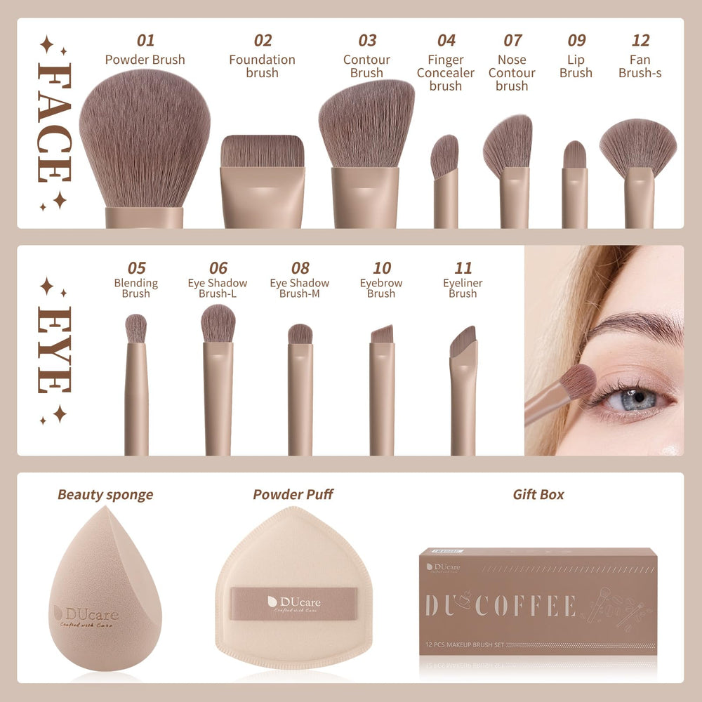 DUcare coffee series brushes provide precise application with soft, durable bristles.