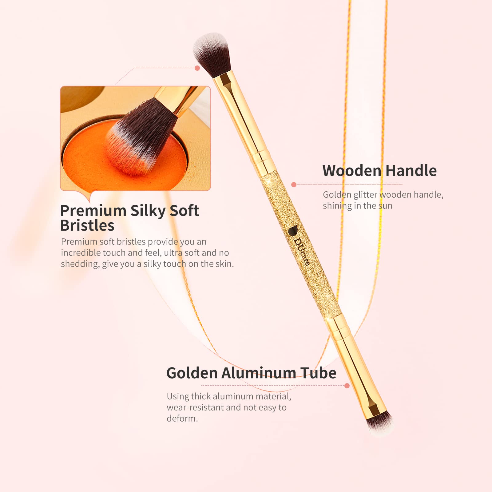 DUcare eyeliner brush fine tip for clean, sharp lines.