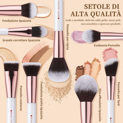 DUcare face brushes 8pcs offer precise foundation and contour application.