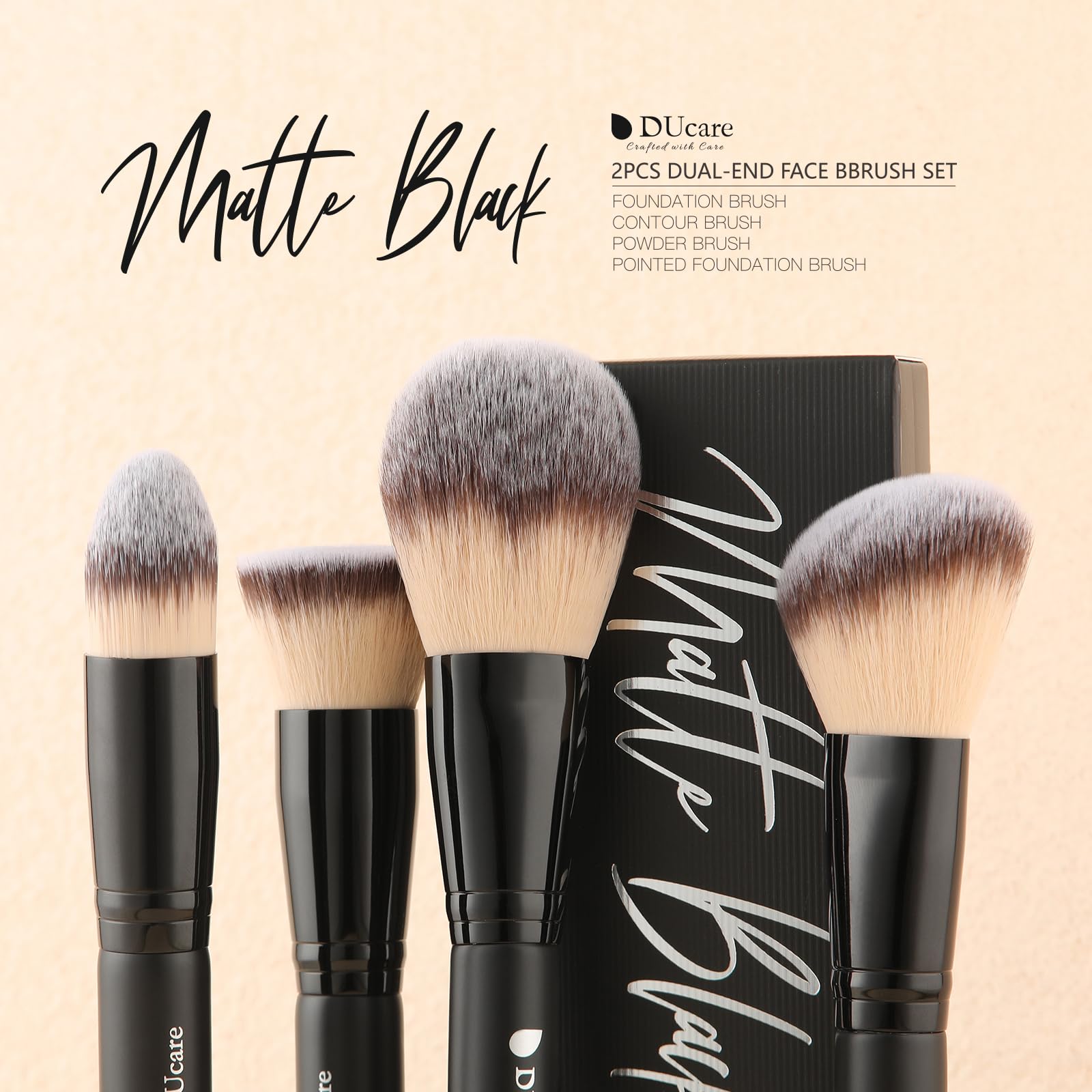 DUcare flat buffer brush smooths liquid and powder foundations