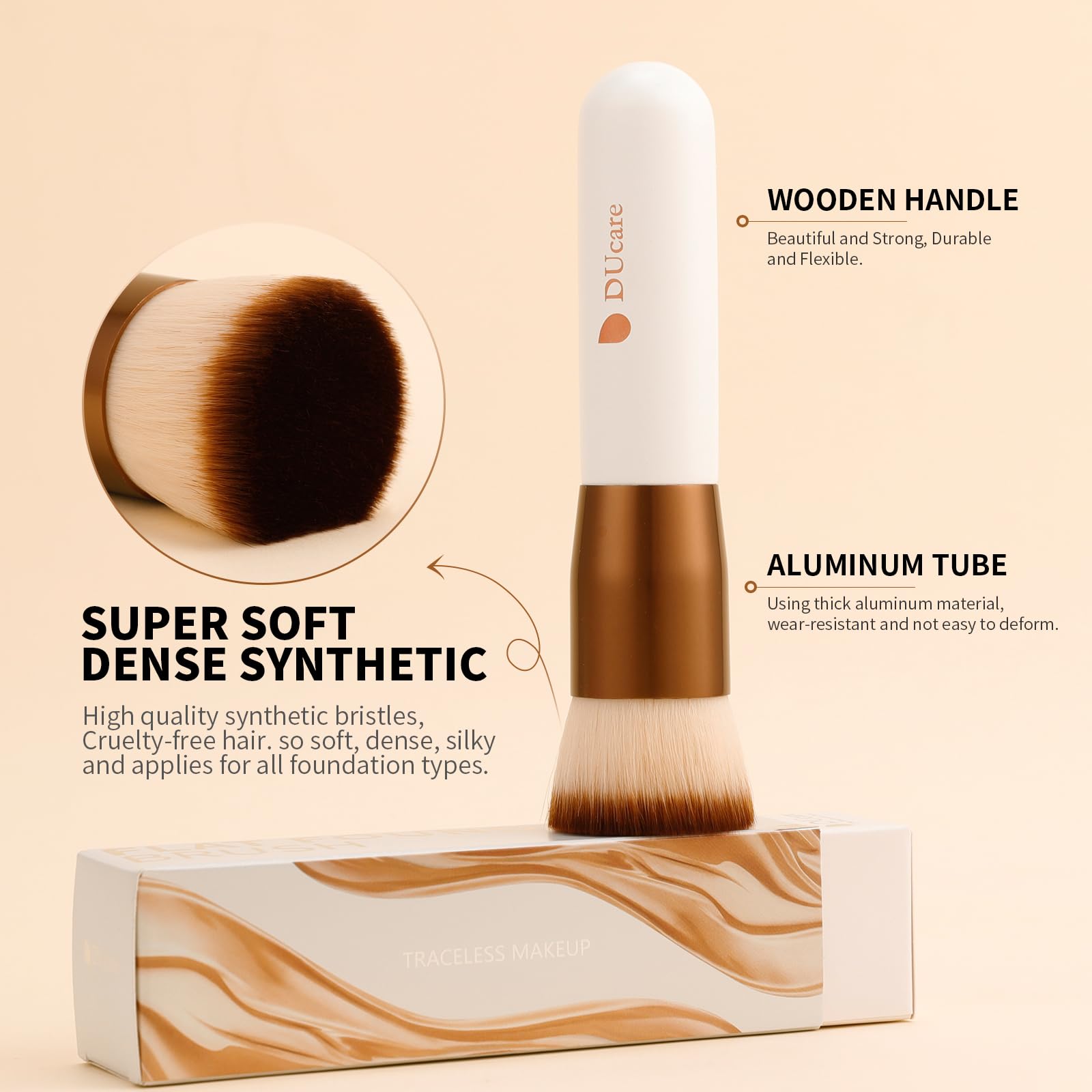 DUcare foundation brush helps precise face makeup application on-the-go